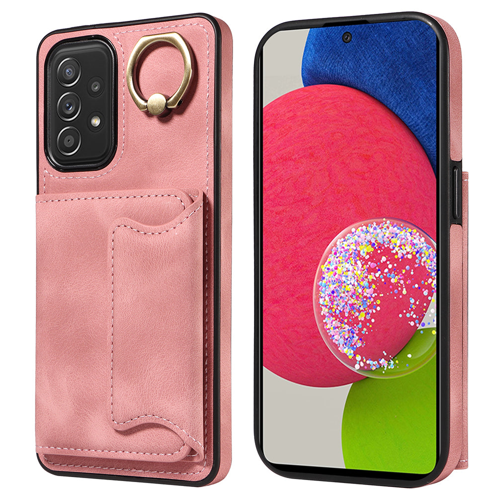 001 For Samsung Galaxy A52 4G A52s 5G A52 5G Finger Ring Kickstand Cover PU Leather TPU Card Holder Phone Case 001 For Samsung Galaxy A52 4G A52s 5G A52 5G Finger Ring Kickstand Cover PU Leather TPU Card Holder Phone Case